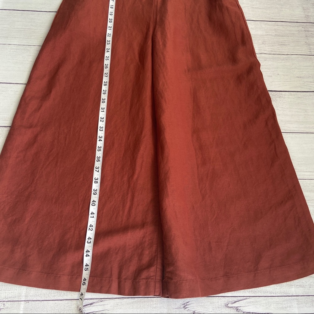 EXPRESS Linen-Blend Tie Front Culotte Jumpsuit - Picture 6 of 13